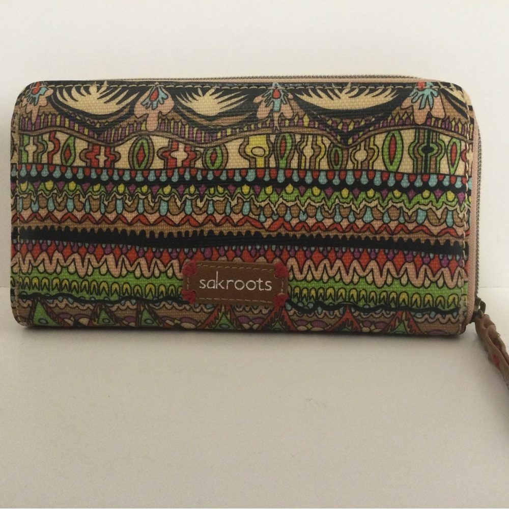 Sakroots Multicolored Design Coated Canvas Wallet… - image 1